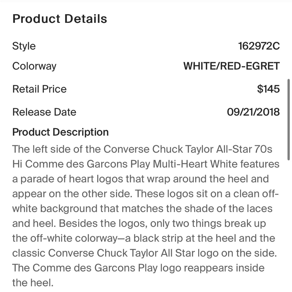 Comme des Garcons play Converse Chuck Taylor All Star 70 - Picture 9 of 9